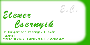 elemer csernyik business card